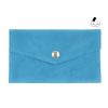 pochette enveloppe cuir daim upcycle bleu azur jules & jenn