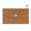 pochette enveloppe cuir daim upcycle camel jules & jenn