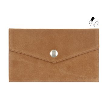 pochette enveloppe cuir daim upcycle camel jules & jenn