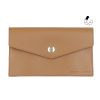 pochette enveloppe cuir upcycle camel jules & jenn