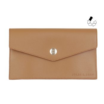 pochette enveloppe cuir upcycle camel jules & jenn