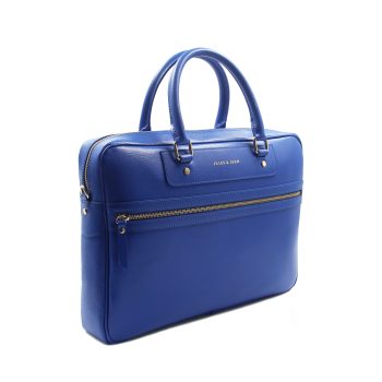 vue avant sacoche cuir grave bleu royal jules jenn