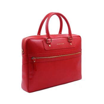 vue avant sacoche cuir grave rouge jules jenn