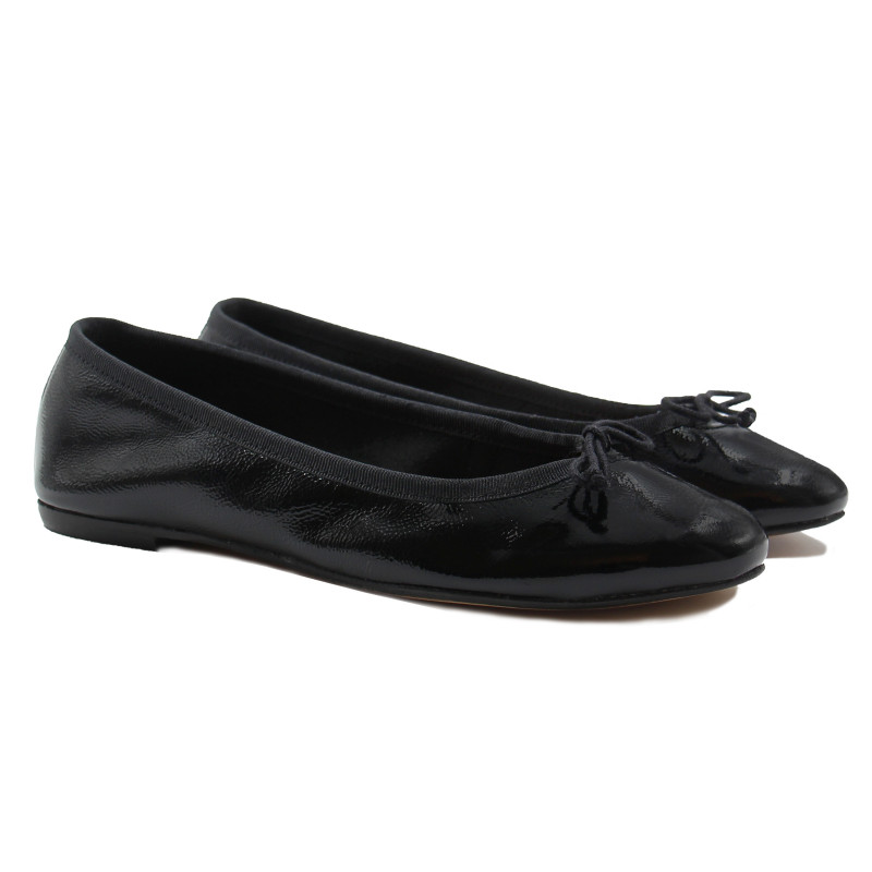 ballerines classiques cuir brillant noir jules & jenn
