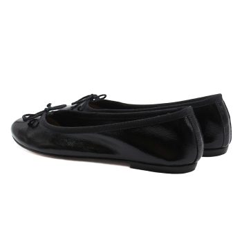 vue arriere ballerines classiques cuir brillant noir jules & jenn