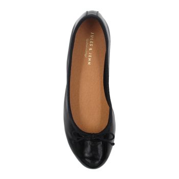 vue dessus ballerines classiques cuir brillant noir jules & jenn