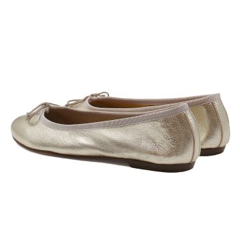 vue arriere ballerines classiques cuir metallise dore jules & jenn
