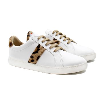 baskets made in france cuir blanc cuir imprime leopard jules & jenn