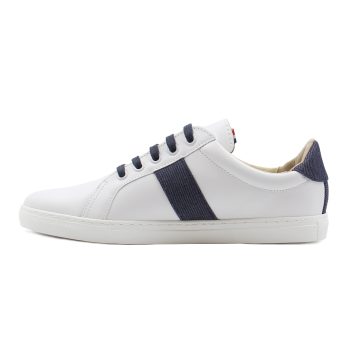 vue interieure baskets made in france cuir blanc cuir toile denim jules & jenn