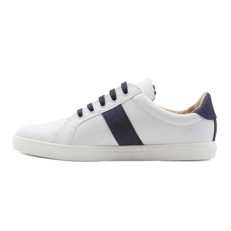 vue interieure baskets made in france cuir blanc cuir toile denim jules & jenn