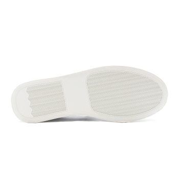 vue dessous baskets made in france cuir blanc cuir toile denim jules & jenn