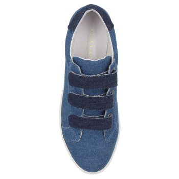 vue dessus baskets scratch jean bleu denim bleu jules & jenn