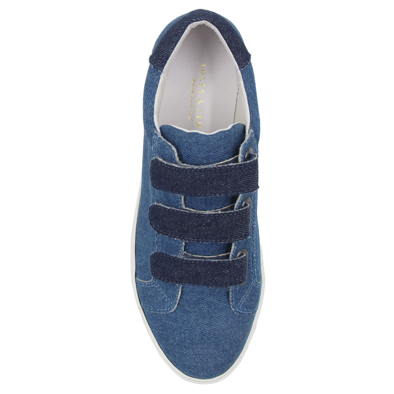 vue dessus baskets scratch jean bleu denim bleu jules & jenn