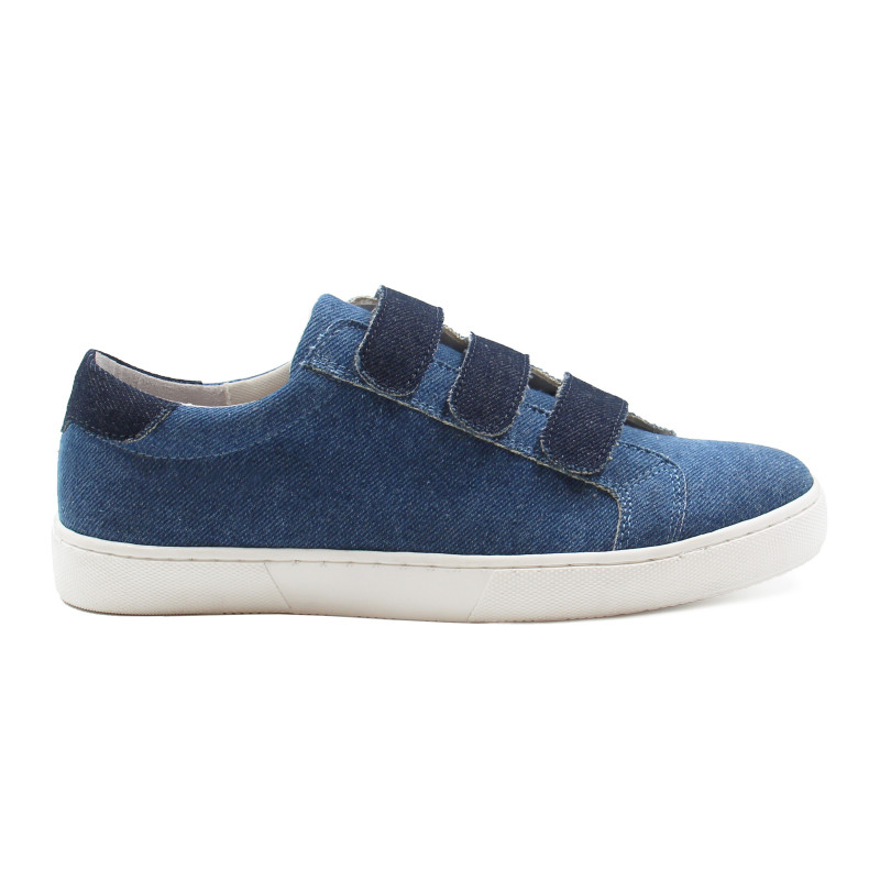 vue exterieur baskets scratch jean bleu denim bleu jules & jenn