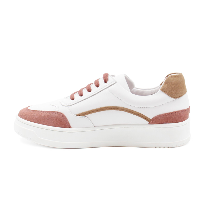 vue interieur baskets vintage cuir blanc cuir daim beige jules & jenn