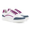 vue avant baskets vintage cuir blanc cuir daim mauve jules & jenn