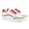 vue avant baskets vintage cuir blanc cuir daim orange jules & jenn