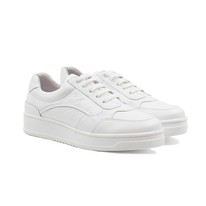 baskets vintage cuir graine blanc jules & jenn