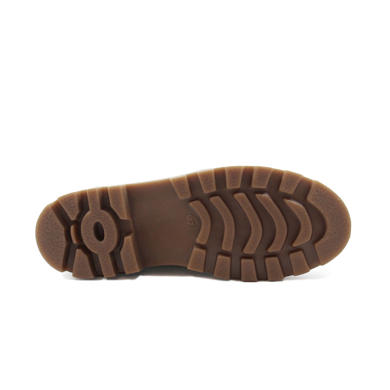 vue dessous bottines a lacet crantees toile recyclee camel jules & jenn