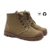 bottines lacet crantees toile recyclee kaki jules & jenn
