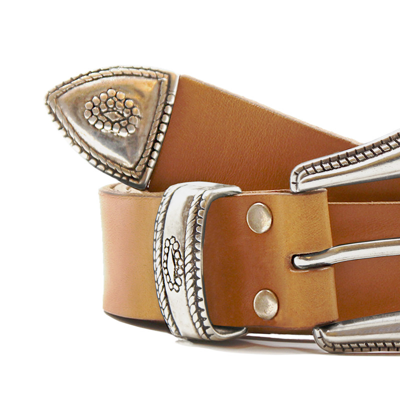 vue serree ceinture far west cuir camel jules & jenn