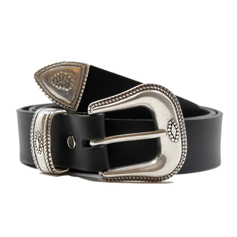 ceinture far west cuir noir jules & jenn