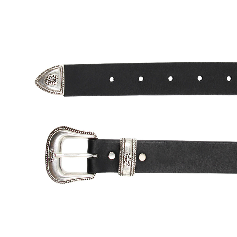 vue dessus ceinture far west cuir noir jules & jenn
