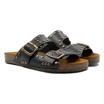 mules liege clous cuir noir jules & jenn