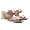 mules talon bandeau cuir metallise dore jules & jenn