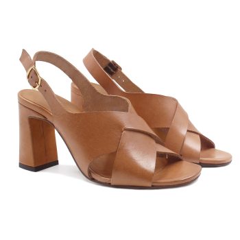 sandales graphiques cuir tannage vegetal camel jules & jenn
