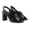 sandales graphiques cuir tannage vegetal noir jules & jenn