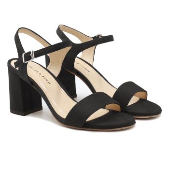 sandales talon cuir daim noir jules & jenn
