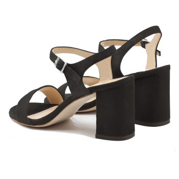 vue arriere sandales talon cuir daim noir jules & jenn