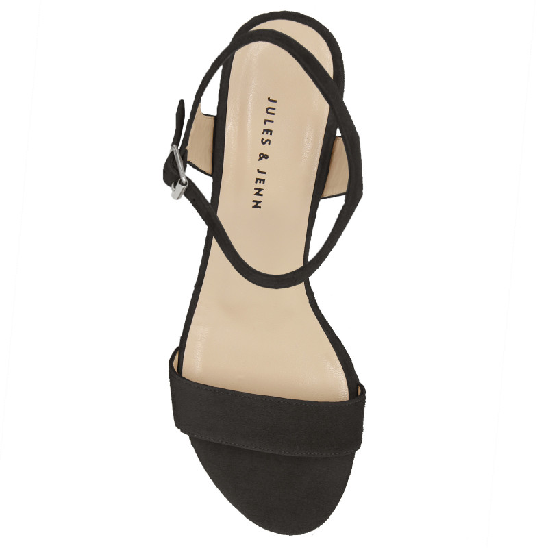 vue dessus sandales talon cuir daim noir jules & jenn