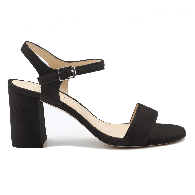 vue profil sandales talon cuir daim noir jules & jenn