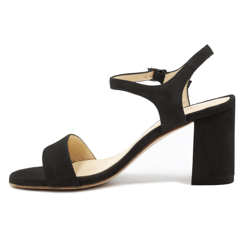 vue interieure sandales talon cuir daim noir jules & jenn