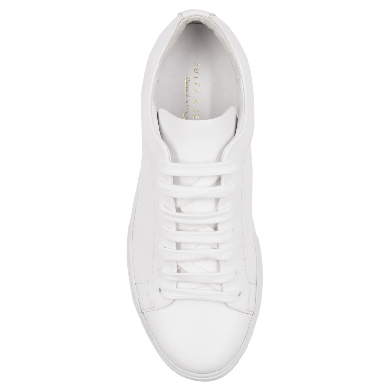 vue dessus tennis lacet cuir blanc jules & jenn