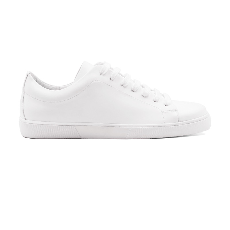 vue exterieur tennis lacet cuir blanc jules & jenn
