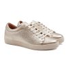 tennis lacet cuir graine metallise dore jules & jenn