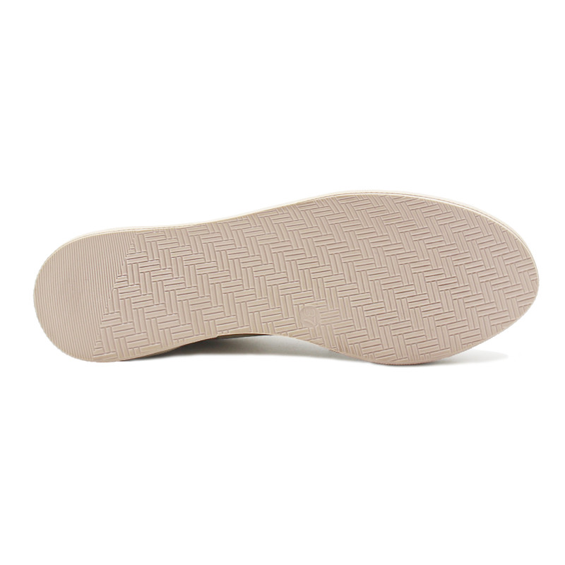 vue dessous tennis lacet cuir graine metallise dore jules & jenn