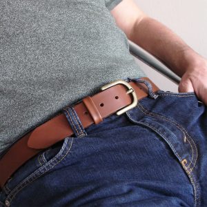 vue portee ceinture milan cuir cognac jules & jenn