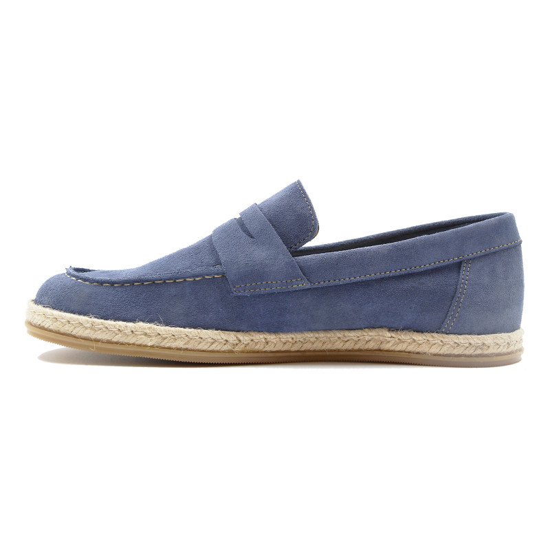 vue interieure mocassins espadrille cuir daim bleu jules & jenn