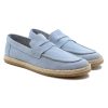 mocassins espadrille cuir daim bleu clair jules & jenn