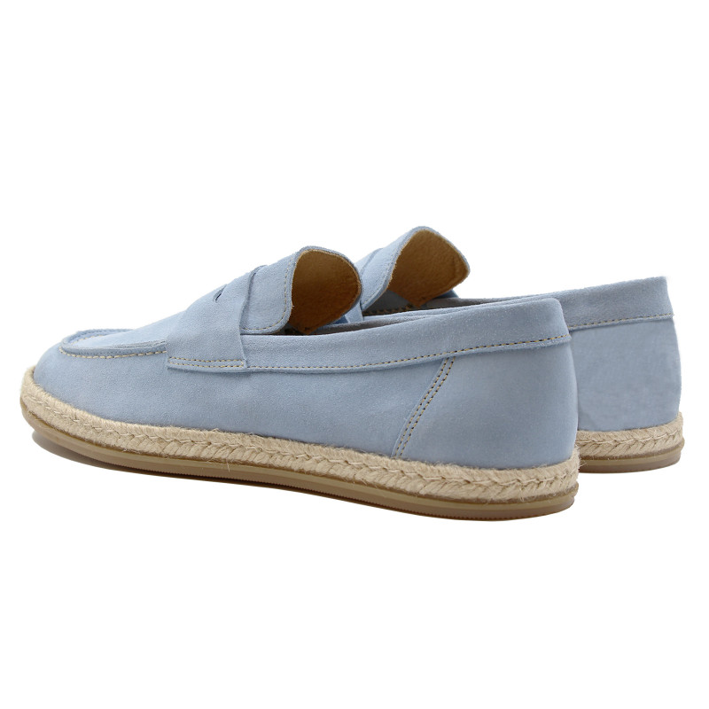 vue arriere mocassins espadrille cuir daim bleu clair jules & jenn