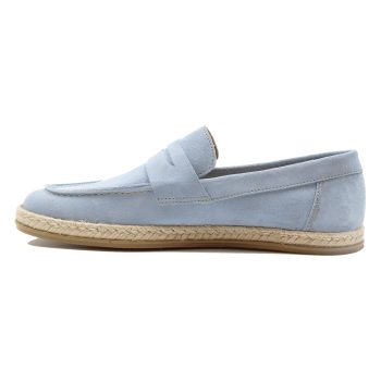 vue interieure mocassins espadrille cuir daim bleu clair jules & jenn