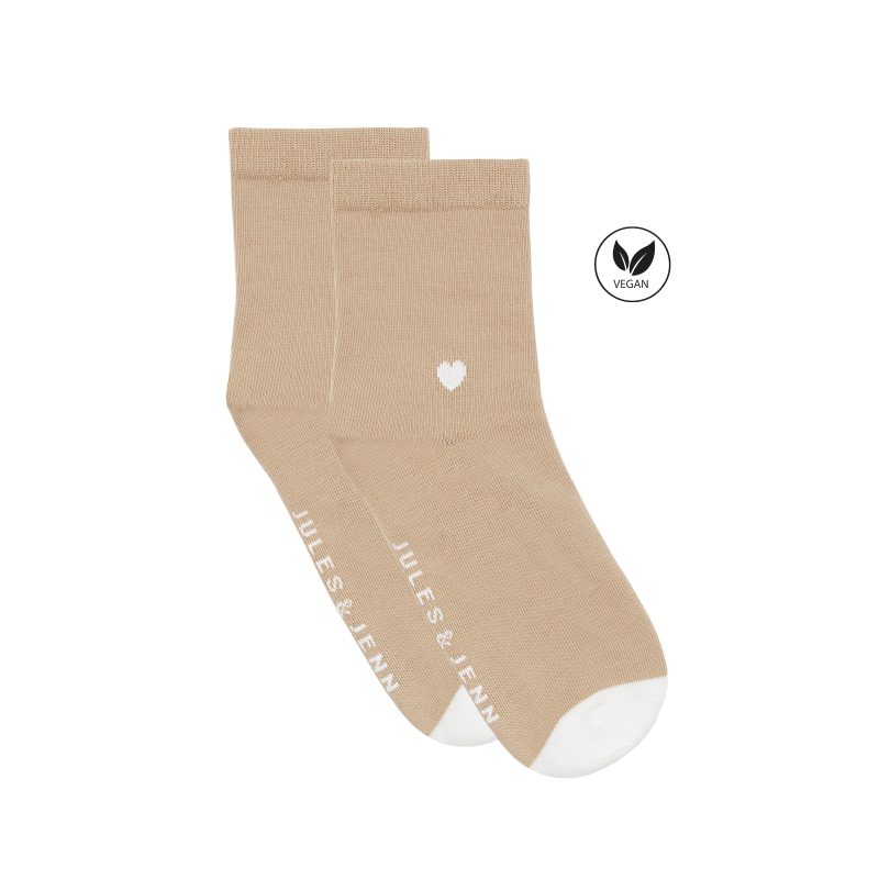 chaussettes cœur beige blanc jules & jenn