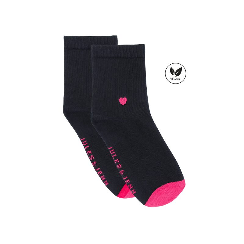 chaussettes cœur noir fushia jules & jenn