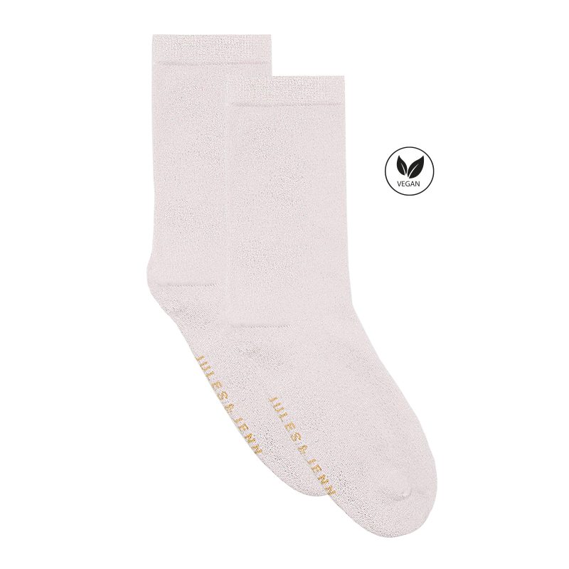 chaussettes lurex blanc argente jules & jenn