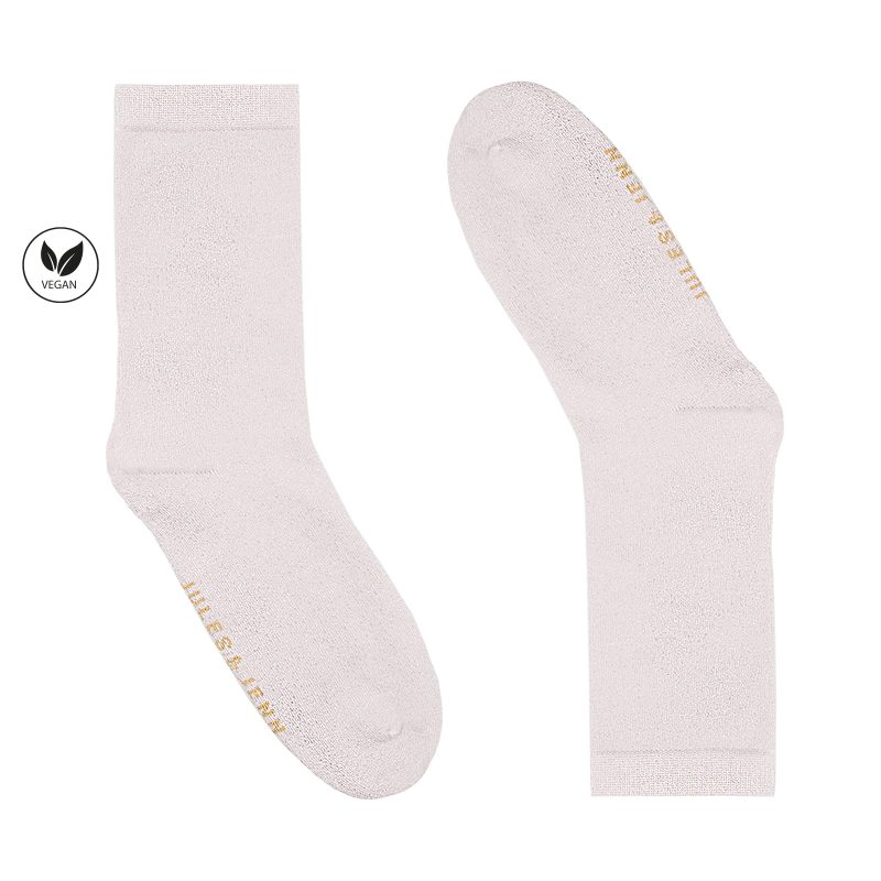 vue cote chaussettes lurex blanc argente jules & jenn