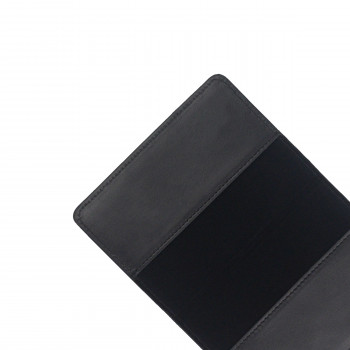 vue detail protege passeport cuir noir jules & jenn